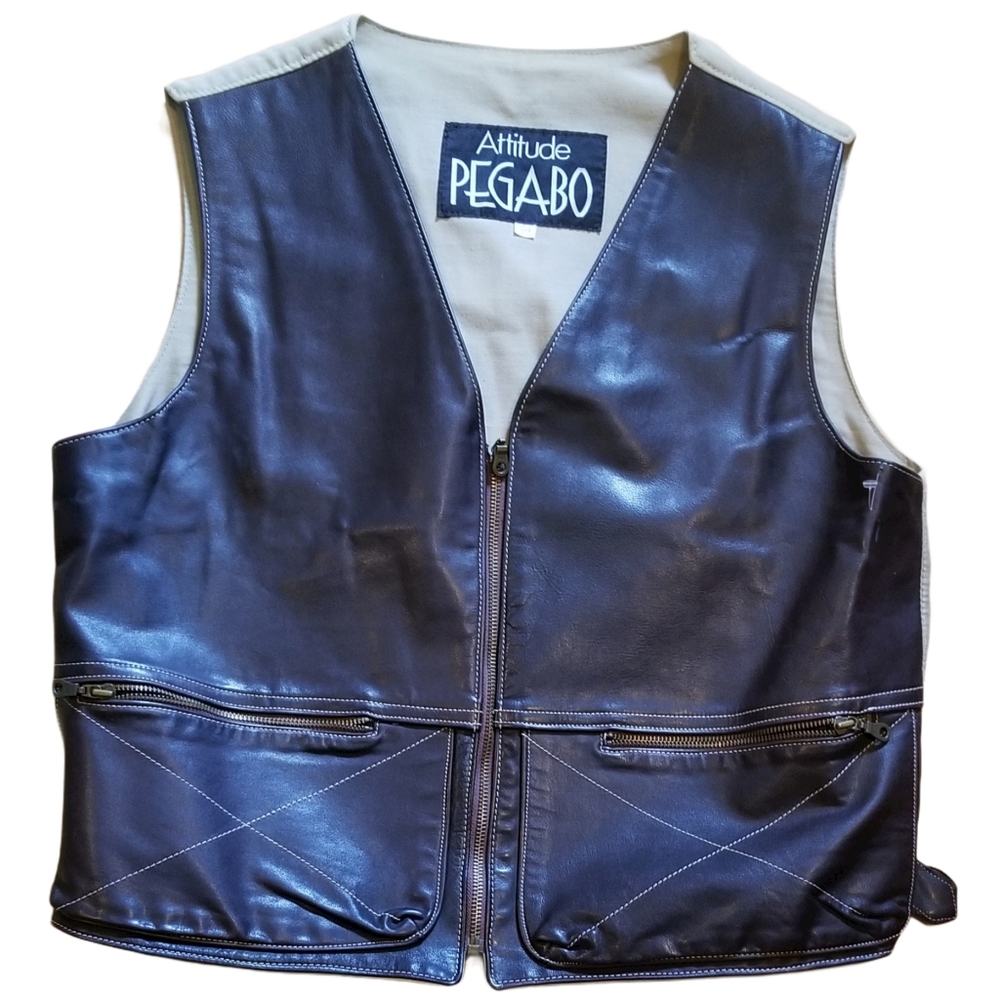 Vintage PEGABO Leather Moto/Hunting Vest (Size L)